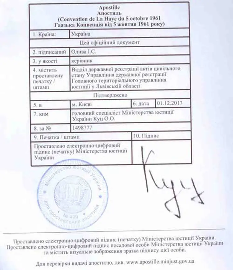 Апостиль в Украине