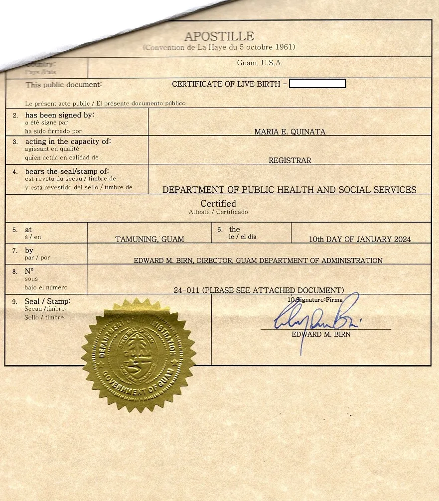 Апостиль в Гуаме