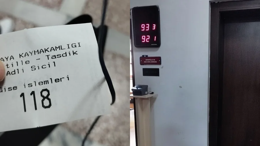 Apostille queue and waiting area in Turkey