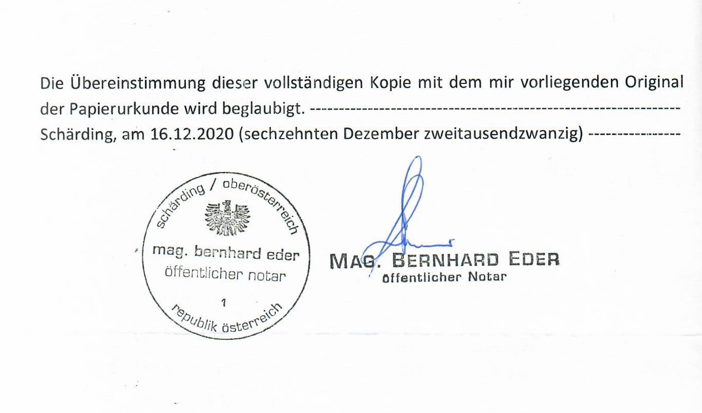 Заверение копии диплома в Австрии