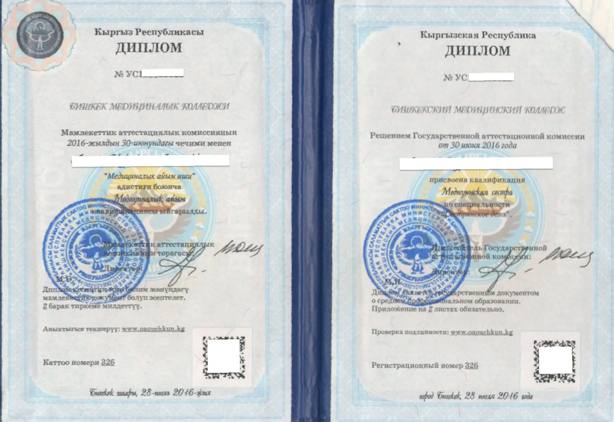 Образец диплома из Кыргызстана Образец диплома из Кыргызстана