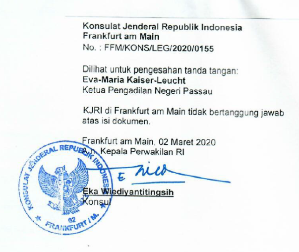 Легализации документов в Индонезии