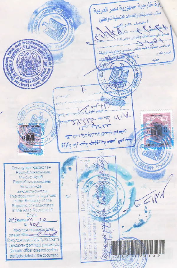 Консульская легализация в Египте Консульская легализация в Египте